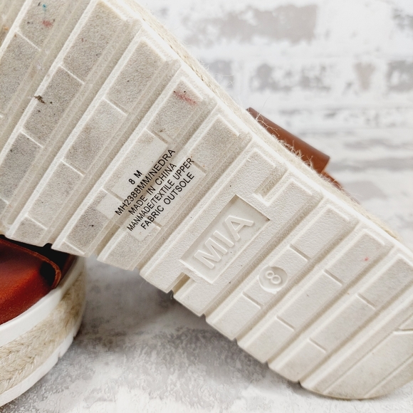 Mia Nedra Platform Espadrille Brown Sandal D72 - Picture 8 of 10